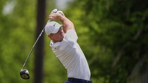 <p>Rory McIlroy hits off the 2nd tee during the final round of the PGA Zurich Classic golf tournament. Pic: AP Photo/Gerald Herbert.</p>