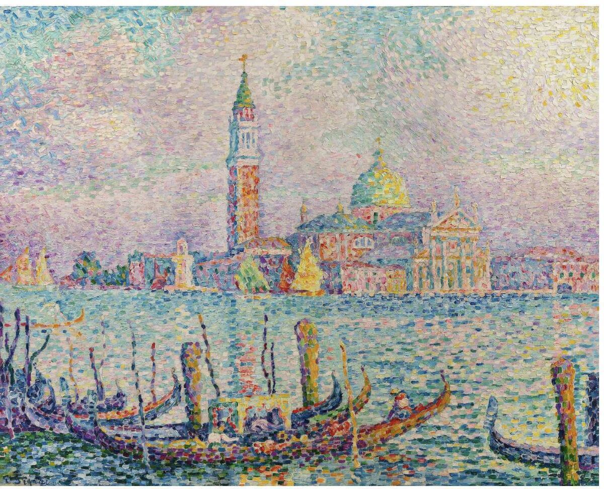 Paul Signac's 'Saint-Georges. Couchant (Venise)' or 'The Facade of San Giorgio Maggiore in Venice at Sunset' will be at Sotheby's. Paul Signac's 'Saint-Georges. Couchant (Venise)' or 'The Facade of San Giorgio Maggiore in Venice at Sunset' will be at Sotheby's.