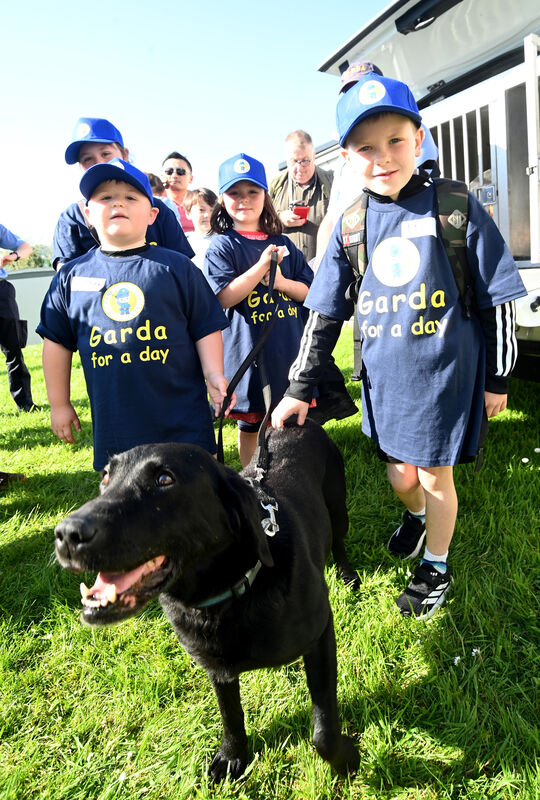 Nathan and Ian meet Rex from the Garda Dog Unit at the training programme at Togher Garda Station. Picture: Larry Cummins Nathan and Ian meet Rex from the Garda Dog Unit at the training programme at Togher Garda Station. Picture: Larry Cummins