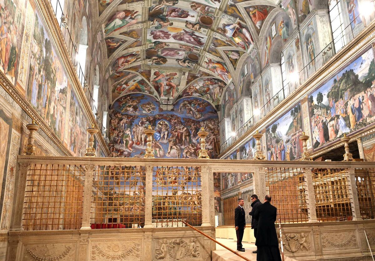 Clergy and workers make arrangements in the Sistine Chapel before the papal conclave on May 9 in Vatican City. The world’s 1.4 billion Catholics don’t have a say in who is elected, nor do they gain any insight into the secrecy of how or why one individual is finally chosen. Photo: Franco Origlia/Getty Images Clergy and workers make arrangements in the Sistine Chapel before the papal conclave on May 9 in Vatican City. The world’s 1.4 billion Catholics don’t have a say in who is elected, nor do they gain any insight into the secrecy of how or why one individual is finally chosen. Photo: Franco Origlia/Getty Images