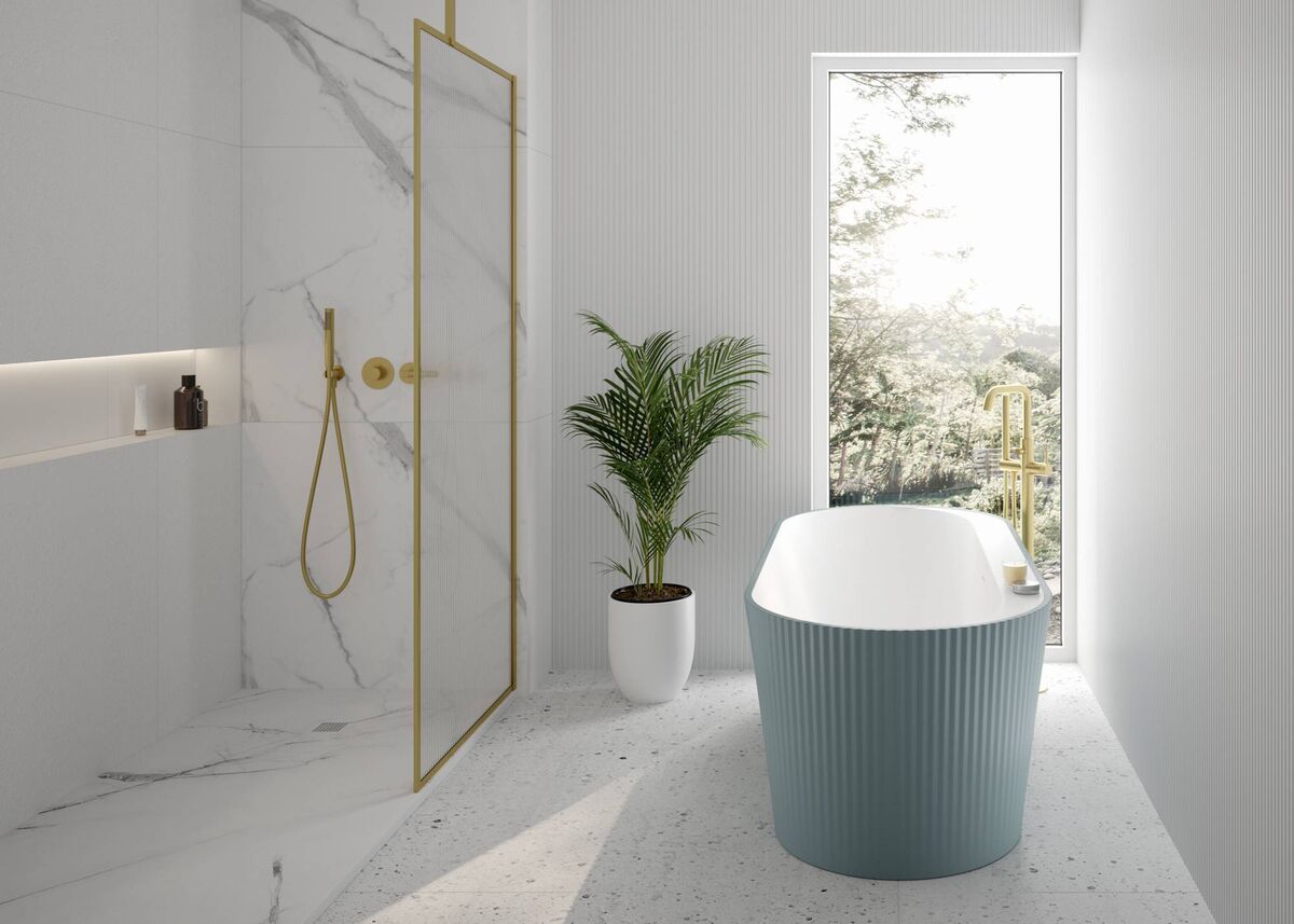 Sonas Bathrooms' Reed fluted freestanding bath. Sonas Bathrooms' Reed fluted freestanding bath.