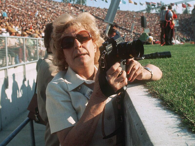 Leni Riefenstahl taking pictures in Munich during the 1972 Olympic games. (Picture: AFP/AFP via Getty Images) Leni Riefenstahl taking pictures in Munich during the 1972 Olympic games. (Picture: AFP/AFP via Getty Images)