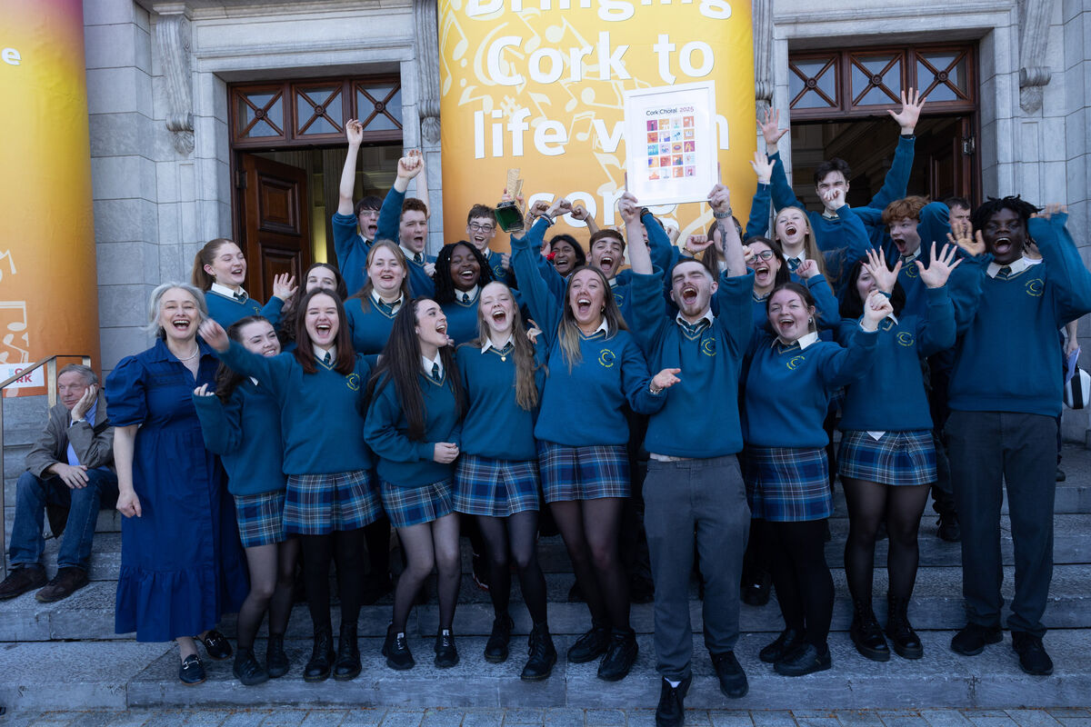 Glanmire Community College celebrate their win in the Mixed Voice Post Primary Completion Choirs School Choir. Glanmire Community College celebrate their win in the Mixed Voice Post Primary Completion Choirs School Choir.