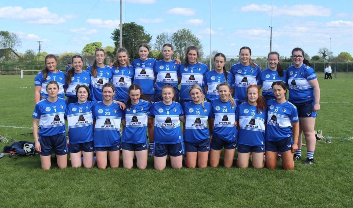 Laois’ camogie players became the latest team to join the skort protest by lining out in shorts before the throw-in of Monday’s Leinster intermediate camogie semi-final. Picture: Laois Camogie