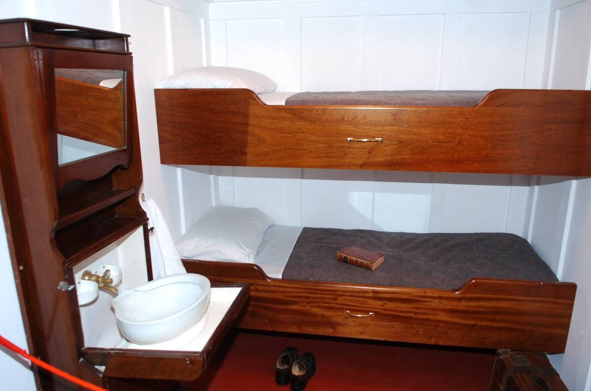 A typical third-class sleeping area on view at the Titanic Experience, situated in the original White Star Line ticket office in Cobh.