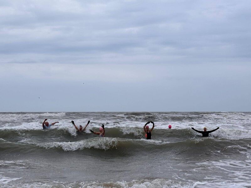 The Youghal Swimmers Group, whose frequent dips are proving a very popular way to kickstart the day. 