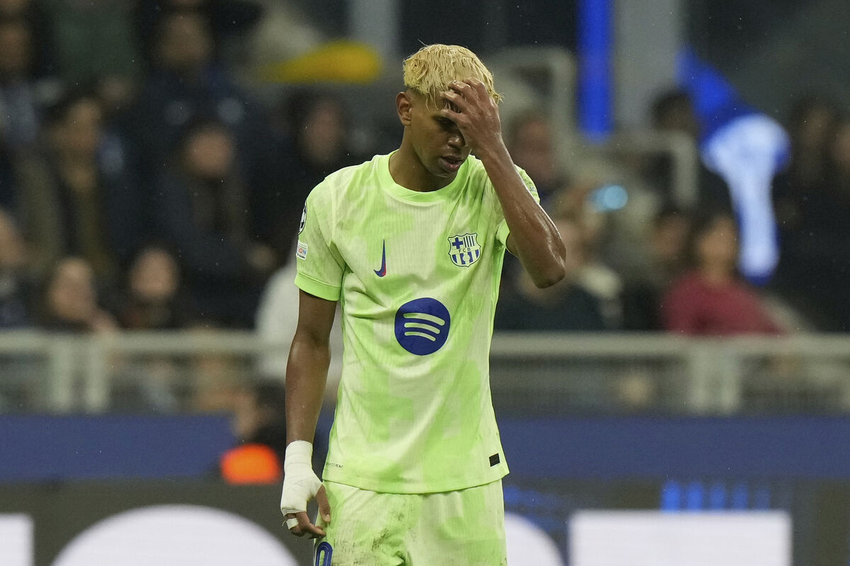 Barcelona's Lamine Yamal reacts after a missed scoring opportunity. Pic: AP Photo/Luca Bruno. Barcelona's Lamine Yamal reacts after a missed scoring opportunity. Pic: AP Photo/Luca Bruno.