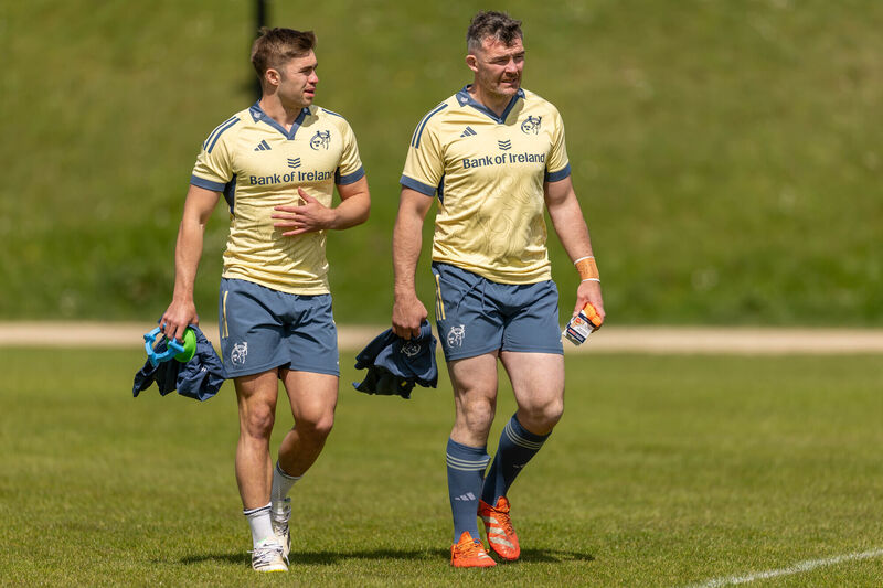 Munster's Jack Crowley and Peter O’Mahony. Pic: Morgan Treacy/Inpho Munster's Jack Crowley and Peter O’Mahony. Pic: Morgan Treacy/Inpho