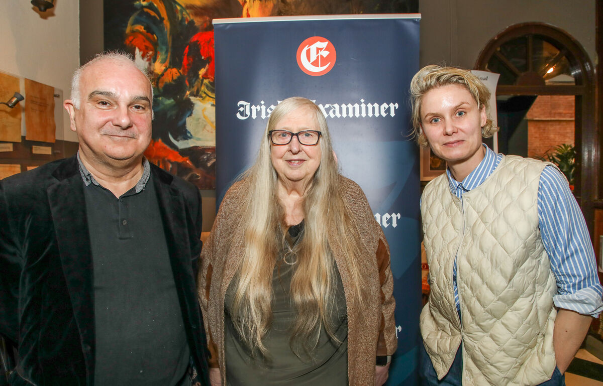 Patrick Cotter of Munster Literature Centre, poet Eiléan Ní Chuilleanáin, and Farmgate owner Rebecca Harte at last year's award. Picture: David Creedon