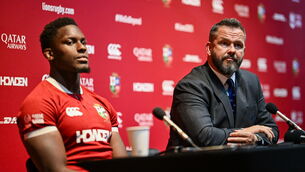 <p>PRIDE: British &amp; Irish Lions Head Coach Andy Farrell, and captain Maro Itoje. Pic: Ben McShane/Sportsfile</p>