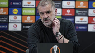 <p>FRONT FOOT: Tottenham coach Ange Postecoglou took aim at his critics. Pic: Stian Lysberg Solum/NTB/PA</p>