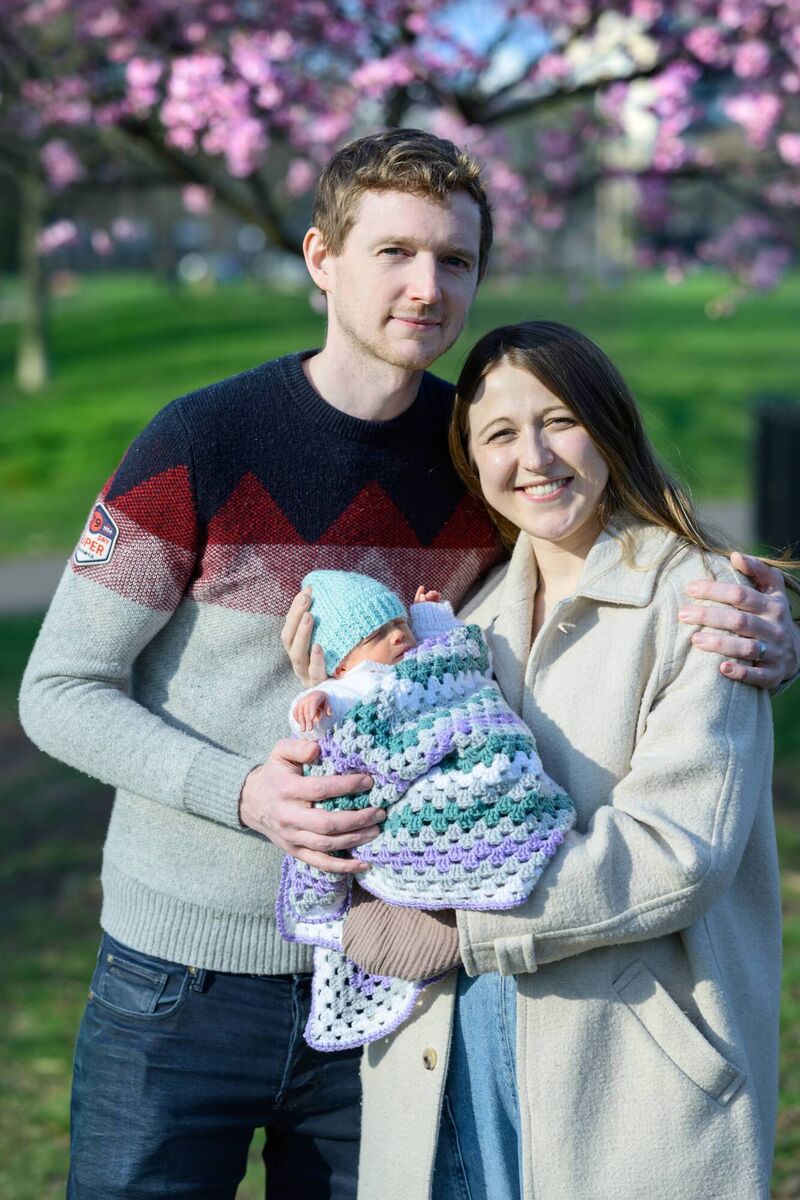 Grace and Angus Davidson with baby Amy Isabel. Picture: Joe Daniel/Womb Transplant UK/PA Wire. Grace and Angus Davidson with baby Amy Isabel. Picture: Joe Daniel/Womb Transplant UK/PA Wire.