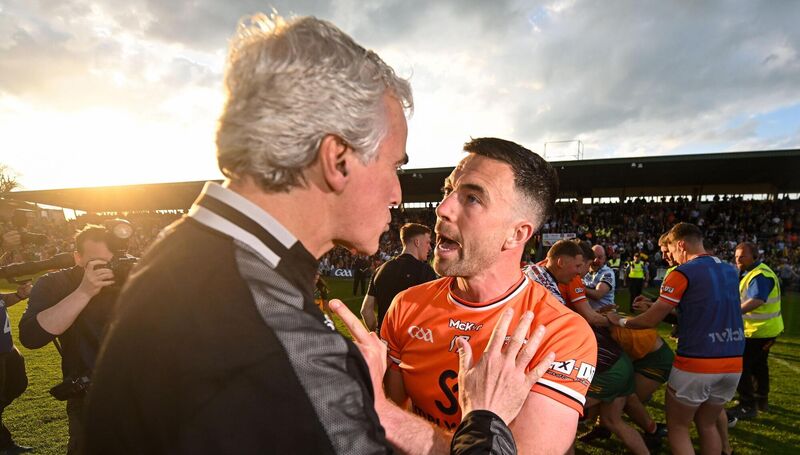 FLASHPOINTS: Armagh captain Aidan Forker confronts Donegal manager Jim McGuinness as a tussle breaks out after the Ulster GAA Football Senior Championship final match between Armagh and Donegal at St Tiernach's Park in Clones, Monaghan. Photo by David Fitzgerald/Sportsfile