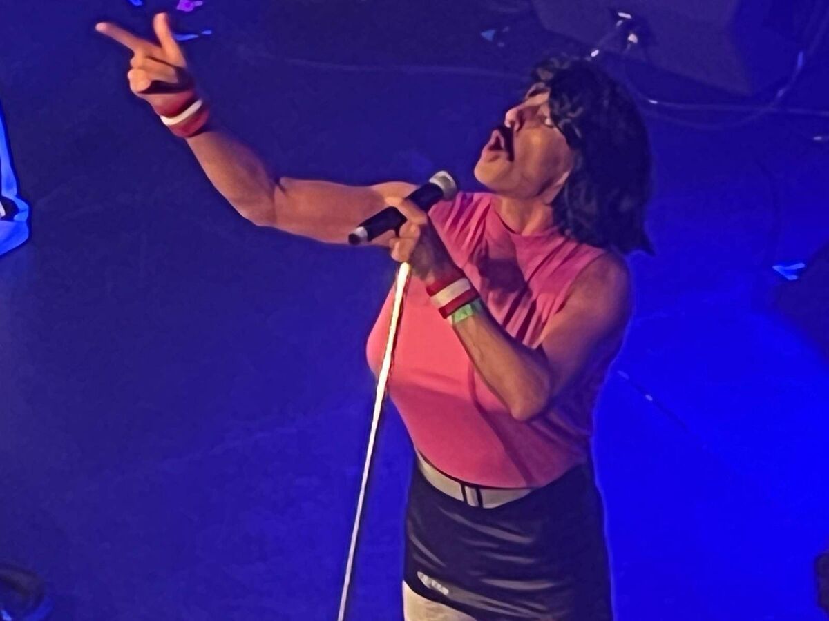 Qween performing I Want To Break Free. Qween performing I Want To Break Free.