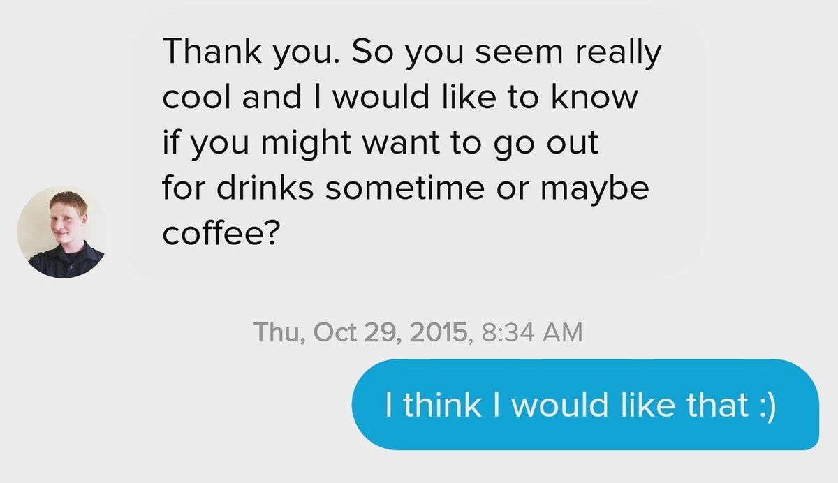 Liz Maguire and Sam Lemberger met online - this is the screenshot of Sam asking Liz out for their first date. Liz Maguire and Sam Lemberger met online - this is the screenshot of Sam asking Liz out for their first date.