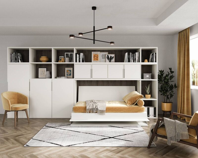 Murphy bed with desk from Wall Beds. Murphy bed with desk from Wall Beds.