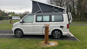 <p>The Surf Suite van parked for the night at Sixmilewater Caravan Park, Co Antrim- Roadsurfer. Picture: Larry Cummins</p>