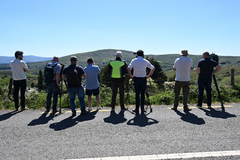 Media on the road covering the missing Kerry farmer Michael Gaine as Gardaí continue to investigate his homicide and disappearance at Carrig East, Kenmare, Co Kerry. Picture Dan Linehan Media on the road covering the missing Kerry farmer Michael Gaine as Gardaí continue to investigate his homicide and disappearance at Carrig East, Kenmare, Co Kerry. Picture Dan Linehan