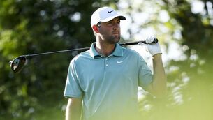 <p>HEAD AND SHOULDERS: Scottie Scheffler of the United States looks on from the 16th tee during the third round of the PGA Championship at Quail Hollow Country Club on May 17, 2025 in Charlotte, North Carolina. (Photo by Jared C. Tilton/Getty Images)</p>