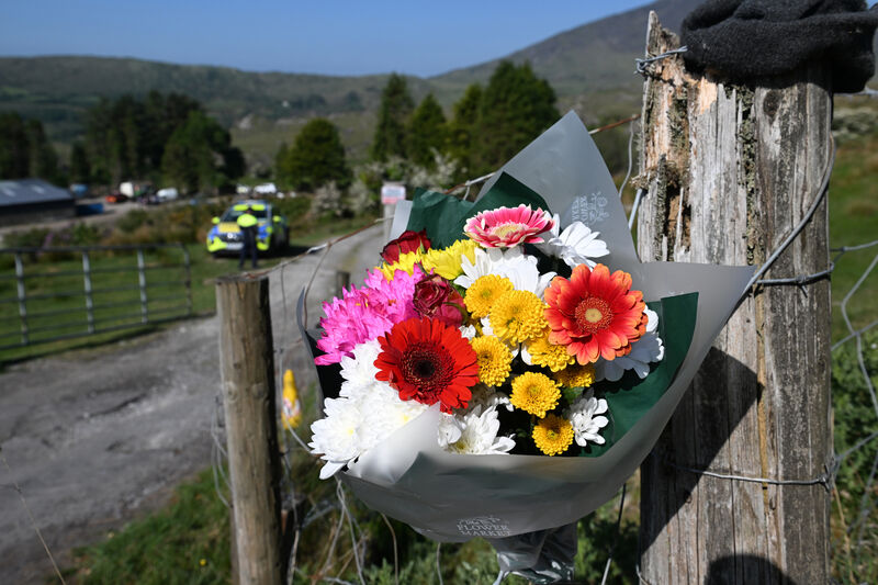 Flowers left at the entrance of Michael Gaine's farm at Carrig East, Kenmare, Co Kerry. Picture: Dan Linehan Flowers left at the entrance of Michael Gaine's farm at Carrig East, Kenmare, Co Kerry. Picture: Dan Linehan