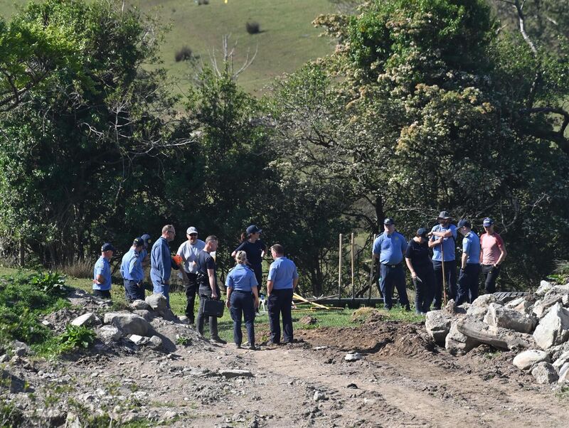 Members of the Forensic and Technical Bureau on the farm of Michael Gaine on Sunday. Picture: Dan Linehan Members of the Forensic and Technical Bureau on the farm of Michael Gaine on Sunday. Picture: Dan Linehan