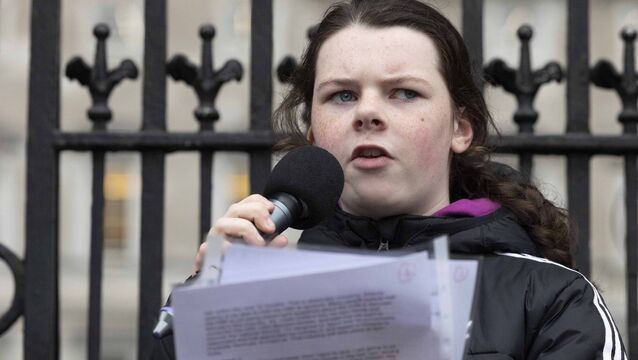 <p>Disability campaigner Cara Darmody will hold a 50-hour sleep-out at Government Buildings to highlight the worsening crisis with assessment of need. Picture: Sam Boal/Collins</p>