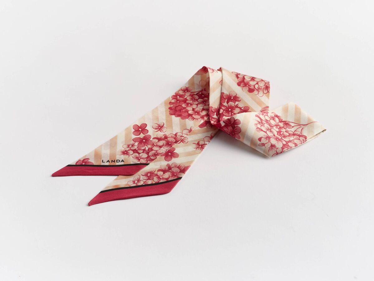 Day Bloom Bandeau Silk Scarf, €65, LANDA. Day Bloom Bandeau Silk Scarf, €65, LANDA.