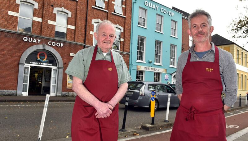 Arthur Leahy and John Calnan at the Quay Co-Op, which was featured in a Frameworks documentary. Picture: Eddie O'Hare