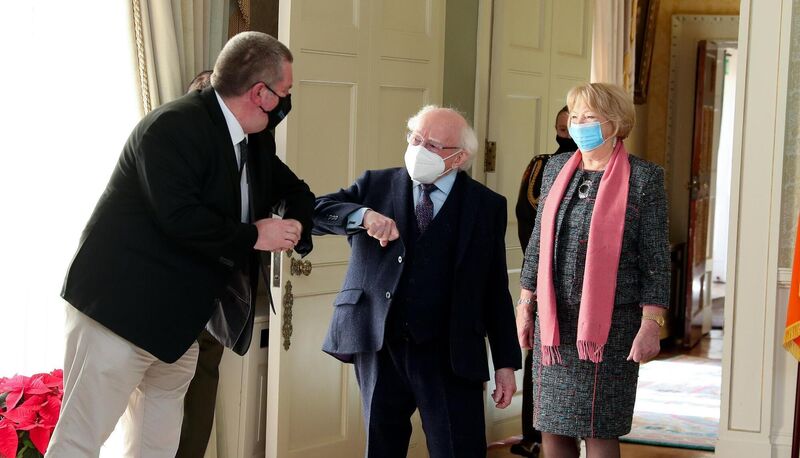 President Michael D Higgins meets with Mike Ryan on Janauary 5, 2022. Picture: Maxwell's