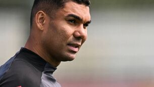 <p>In a dreary domestic campaign, Casemiro has proven a rare ray of light in a grey Manchester sky. Pic: OLI SCARFF/AFP via Getty Images</p>