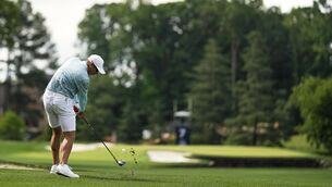 <p>Sergio Garcia hits from the fairway on the seventh hole during a practice round for the PGA Championship. Pic: AP Photo/George Walker IV.</p>