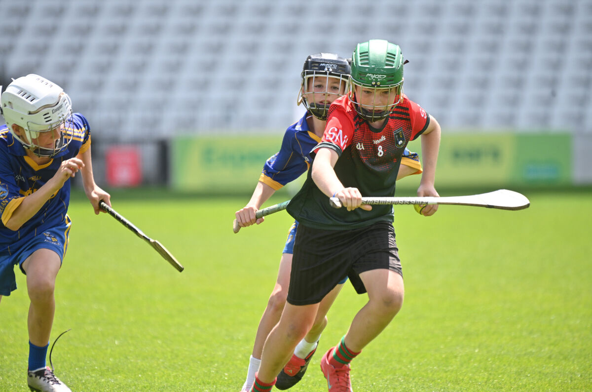  Dan Tierney in action for Riverstown.. Allianz Sciath na Scol Chorcai at SuperValu Pairc Ui Chaoimh, Cork. Championship H1/DH1 Riverstown v GS Charraig Ui Leighin (Carrigaline). Picture: Larry Cummins