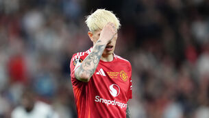 <p>ROCKY BILBAO: Alejandro Garnacho was restricted to a substitute role at the San Mames. Pic: Adam Davy/PA</p>