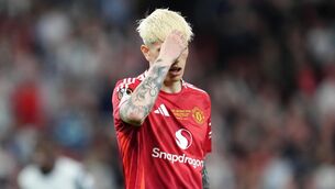 <p>DEVIL IN DETAIL: Manchester United's Alejandro Garnacho reacts during the UEFA Europa League final at the Estadio de San Mames in Bilbao, Spain. Pic: Adam Davy/PA Wire</p>