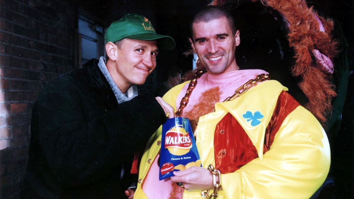 Former England captain Gary Lineker appeared in Walkers TV adverts with Manchester United and Republic of Ireland midfielder Roy Keene dressed as a Leprechaun. Picture: Walkers Former England captain Gary Lineker appeared in Walkers TV adverts with Manchester United and Republic of Ireland midfielder Roy Keene dressed as a Leprechaun. Picture: Walkers