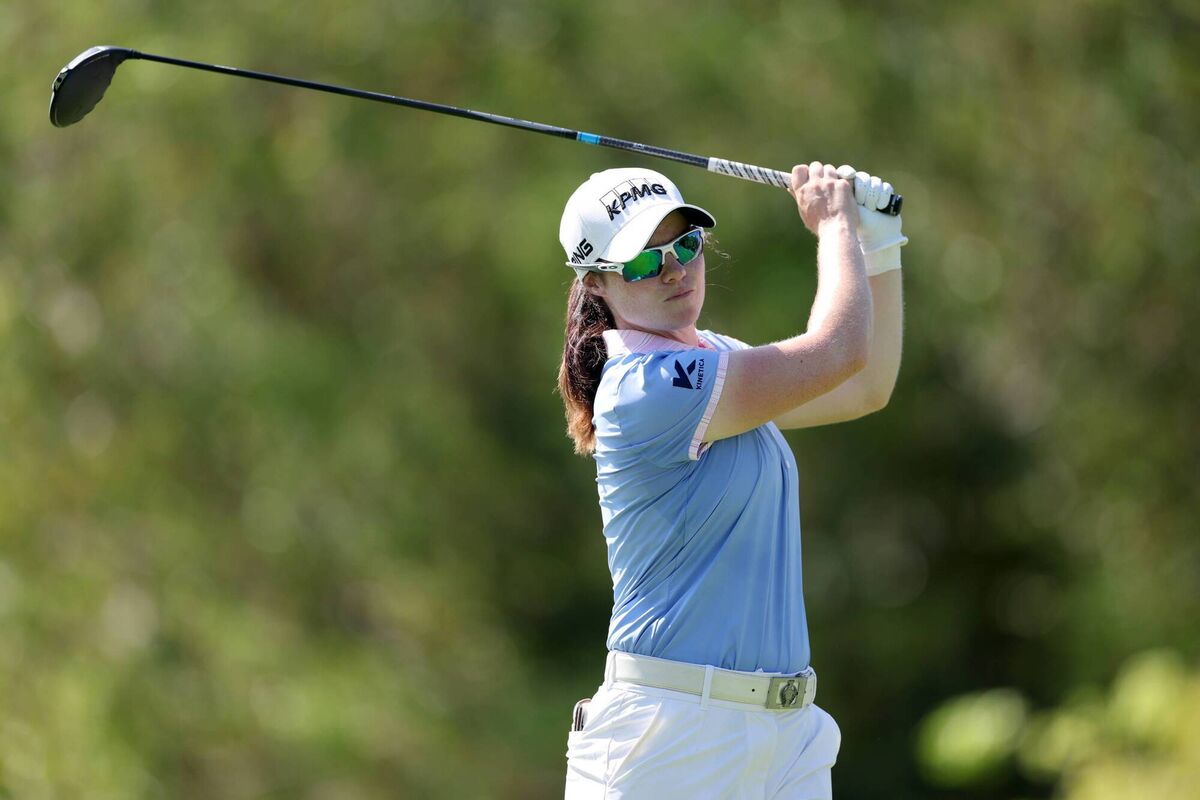Leona Maguire drives from the sixth tee during the first round of the Riviera Maya Open at Mayakoba. Picture: Christian Petersen/Getty Images