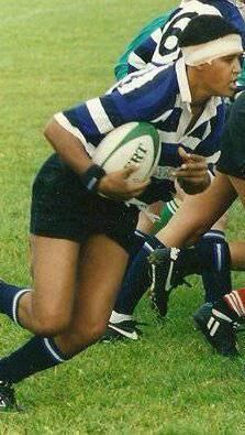 Jackie McCarthy O'Brien playing rugby for Ireland. Jackie McCarthy O'Brien playing rugby for Ireland.