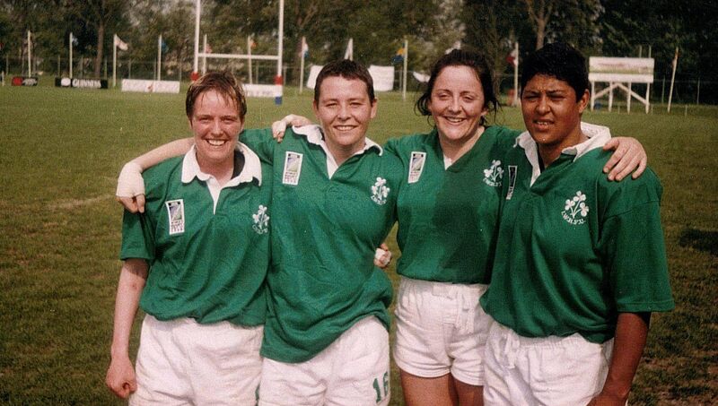 Jackie McCarthy O'Brien with her team-mates. She was capped 13 times for her country. Jackie McCarthy O'Brien with her team-mates. She was capped 13 times for her country.