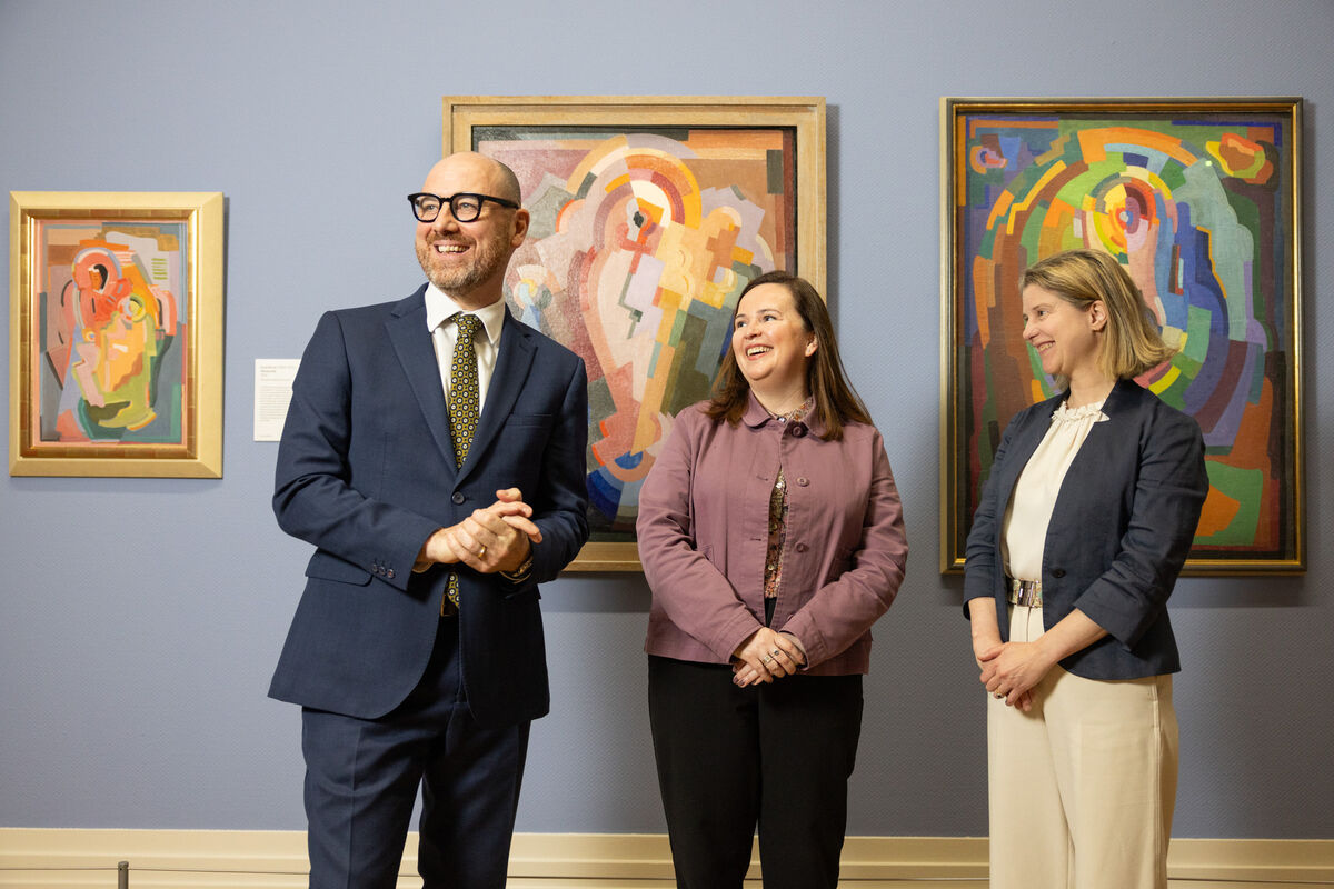 At the launch of Mainie Jellett and Evie Hone: The Art of Friendship at the National Gallery were Dr Brendan Rooney, head curator; Niamh McNally, curator; and Dr Caroline Campbell, director. Picture: Naoise Culhane At the launch of Mainie Jellett and Evie Hone: The Art of Friendship at the National Gallery were Dr Brendan Rooney, head curator; Niamh McNally, curator; and Dr Caroline Campbell, director. Picture: Naoise Culhane