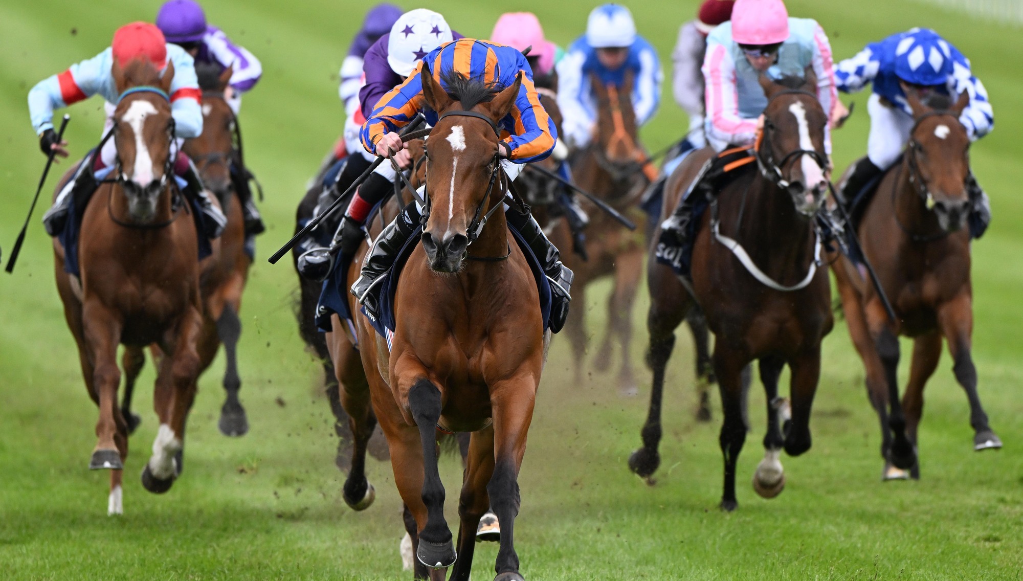 IN FULL FLOW: Lake Victoria and Ryan Moore win  the Tattersalls Irish 1,000 Guineas at the Curragh.  	Picture: Healy Racing