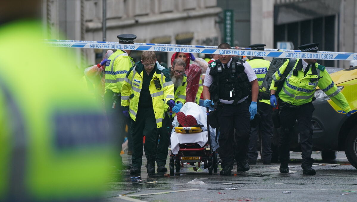 A car collided with pedestrians in Liverpool city centre (Owen Humphreys/PA)