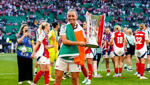 <p>Winning the Champions League with Arsenal marks the pinnacle of Kate McCabe's club career. Pic: Daniela Porcelli /Sportsfile</p>