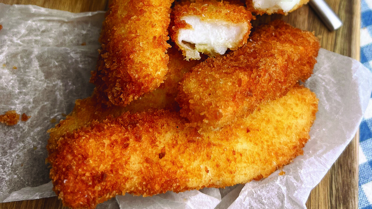 Cod goujons with lemon mayo dip