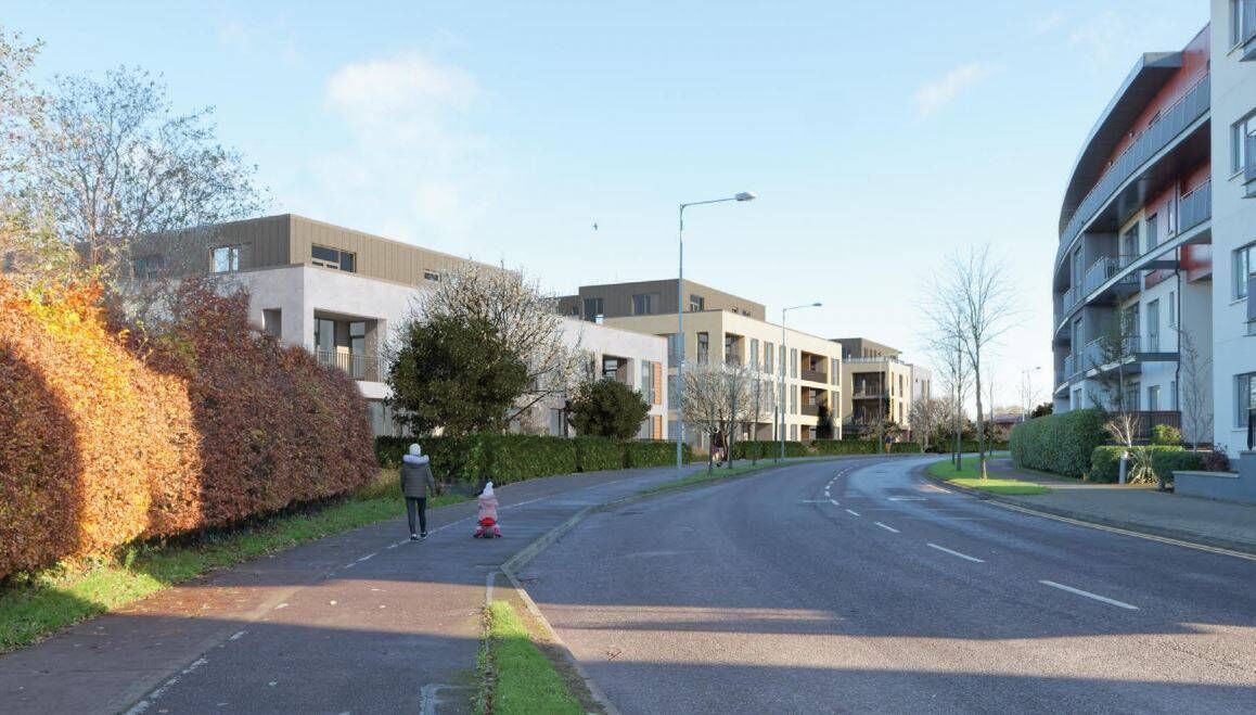 Computer-generated view of the 123-apartment development planned by O'Flynn Construction on Ballincollig's Old Fort Road.