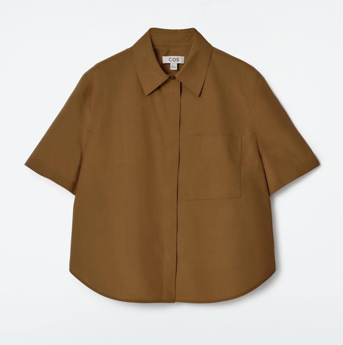 Cropped short-sleeved cotton shirt, COS, €59