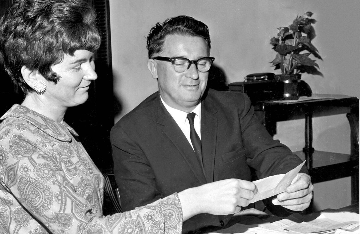 John Bermingham with his daughter Joan on his first day as Cork's lord mayor at Cork City Hall in 1968. He had founded the Cope Foundation the previous year. Picture: Irish Examiner Archive John Bermingham with his daughter Joan on his first day as Cork's lord mayor at Cork City Hall in 1968. He had founded the Cope Foundation the previous year. Picture: Irish Examiner Archive