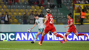 <p>MURPHY'S LAW: Emily Murphy scores Ireland's winner against Turkey at Esenler Stadium in Istanbul. Pic: Stephen McCarthy/Sportsfile</p>