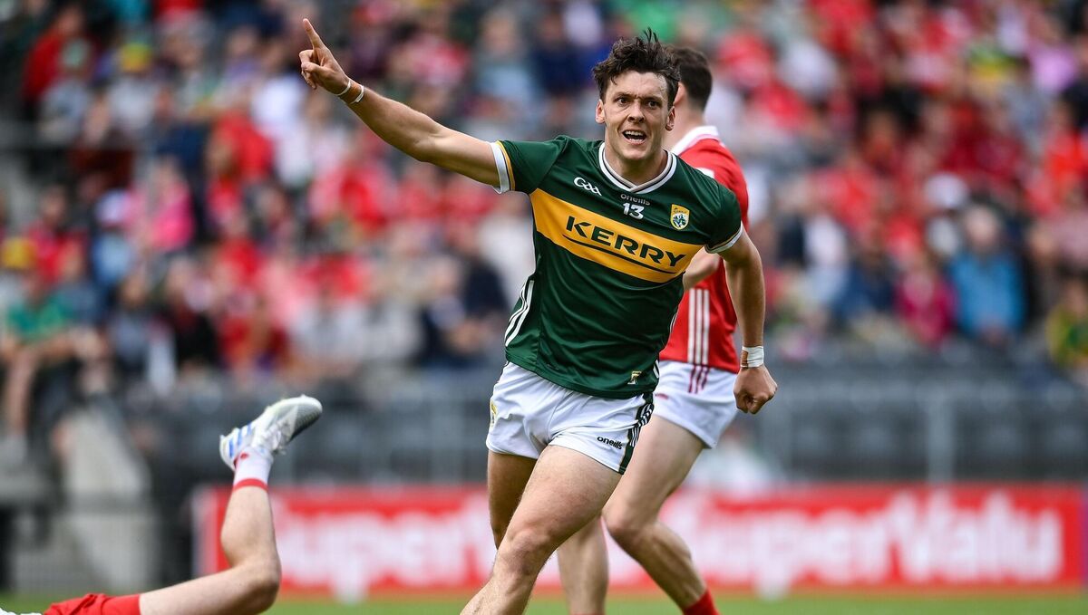 DAVID THE GREAT: David Clifford celebrates after scoring his side's first goal. Pic: David Fitzgerald/Sportsfile.