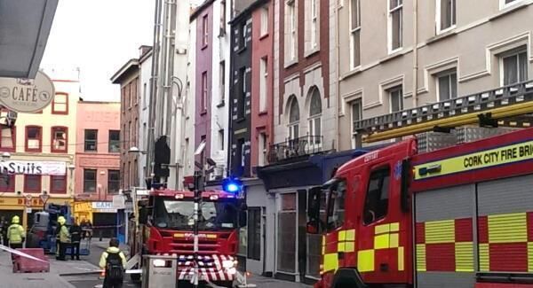 The scene on Castle Street following the overnight fire. Pic: Alan Healy The scene on Castle Street following the overnight fire. Pic: Alan Healy