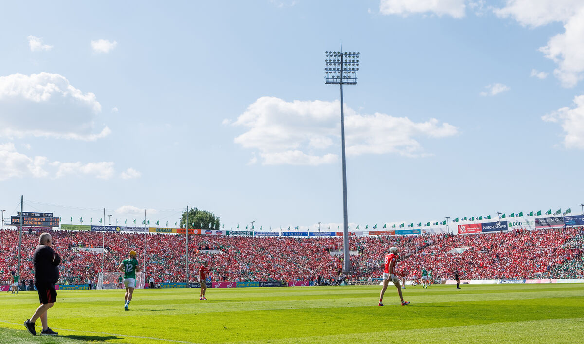 Cork’s manager Pat Ryan during the first half in Limerick. Pic: ©INPHO/James Crombie.